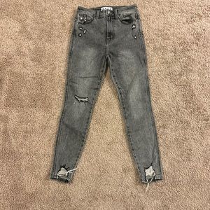 Daze size 27 skinny acid wash gray jeans 👖